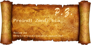 Preindl Zenóbia névjegykártya